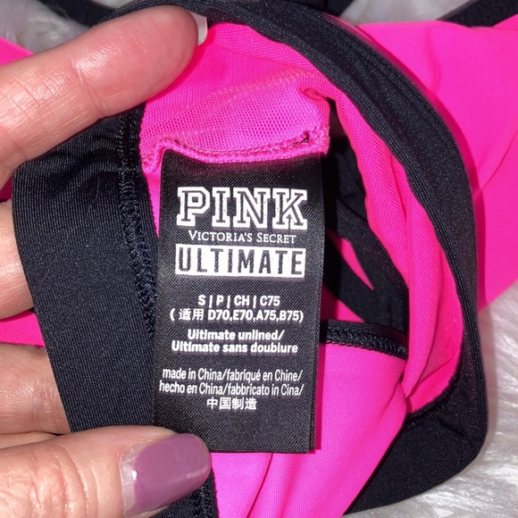 PINK VS Ultimate Sports Bra Bralette Strappy Back Cage Top S - Picture 6 of 8